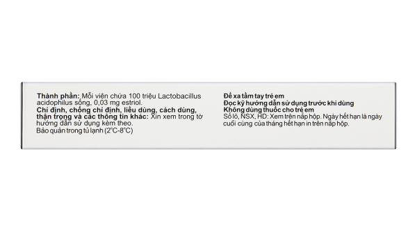 Viên đặt âm đạo Gynoflor bổ sung Lactobacillus, trị viêm teo âm đạo (2 vỉ x 6 viên)