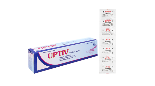 Viên đặt âm đạo Uptiv trị viêm âm đạo, âm hộ (4 vỉ x 5 viên)