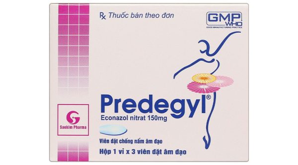 Viên đặt âm đạo Predegyl 150mg điều trị các bệnh viêm âm đạo do nấm (1 vỉ x 3 viên)