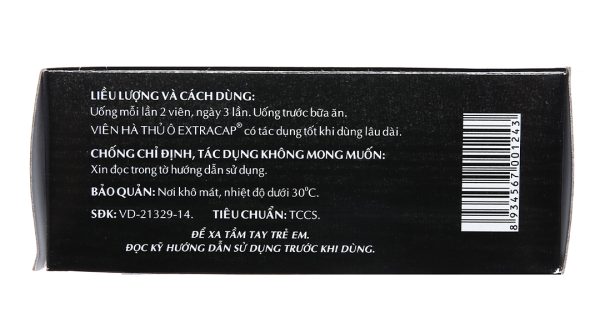 Viên Hà Thủ Ô Extracap trị suy nhược, tóc bạc sớm (5 vỉ x 10 viên)