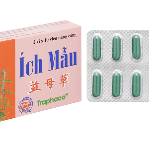 Ích Mẫu Traphaco trị kinh nguyệt không đều, đau bụng kinh (2 vỉ x 10 viên)