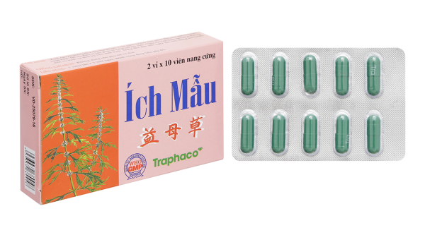 Ích Mẫu Traphaco trị kinh nguyệt không đều, đau bụng kinh (2 vỉ x 10 viên)