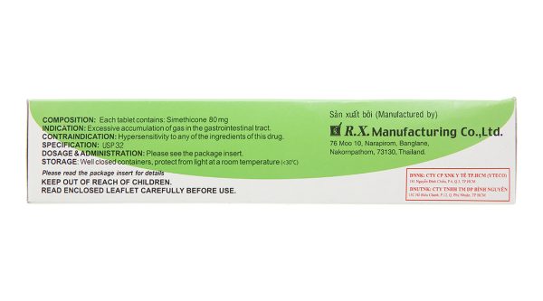 Viên nhai Air-X 80mg chống đầy hơi và chướng bụng (10 vỉ x 10 viên)