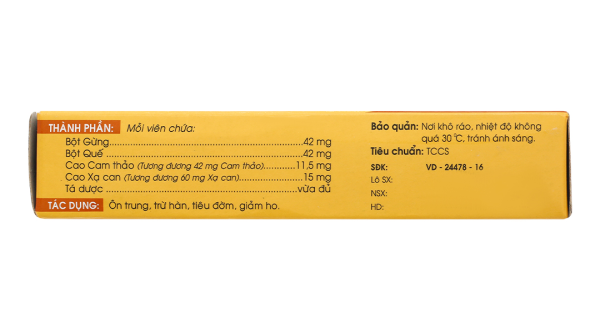 Viên ngậm trị ho Cagu giảm triệu chứng viêm họng, viêm thanh quản (2 vỉ x 10 viên)