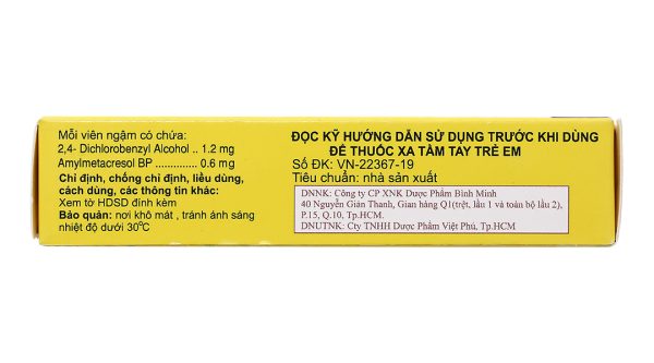 Viên ngậm Cufo Lemon hỗ trợ trị viêm họng, đau họng (2 vỉ x 12 viên)