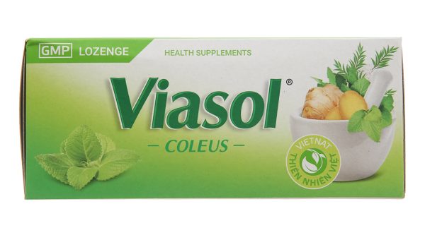Viên ngậm Viasol Húng Chanh hỗ trợ giảm ho, đau rát họng hộp 100 viên