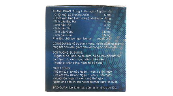 Viên ngậm Hotexcol hỗ trợ giảm ho, đau rát họng hộp 40 viên