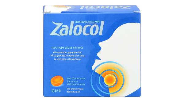 Viên ngậm thảo mộc Zalocol hỗ trợ giảm ho, giảm đờm hộp 5 vỉ x 4 viên