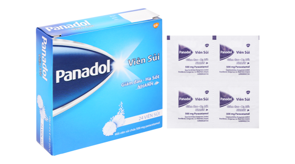 Viên sủi Panadol 500mg giảm đau, hạ sốt (6 vỉ x 4 viên)
