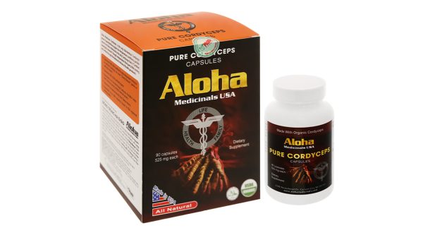 Pure Cordyceps Aloha giúp khỏe phổi, bổ thận, ích tinh, tăng sinh lực chai 90 viên