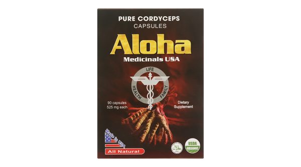 Pure Cordyceps Aloha giúp khỏe phổi, bổ thận, ích tinh, tăng sinh lực chai 90 viên