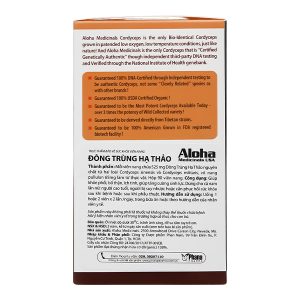 Pure Cordyceps Aloha giúp khỏe phổi, bổ thận, ích tinh, tăng sinh lực chai 90 viên