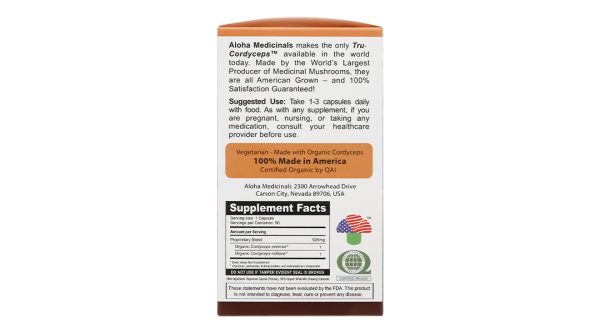 Pure Cordyceps Aloha giúp khỏe phổi, bổ thận, ích tinh, tăng sinh lực chai 90 viên