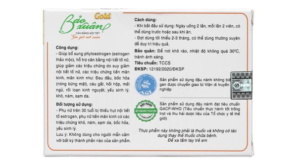 Bảo Xuân Gold tuổi 30 - 50 giúp cân bằng nội tiết tố nữ hộp 30 viên