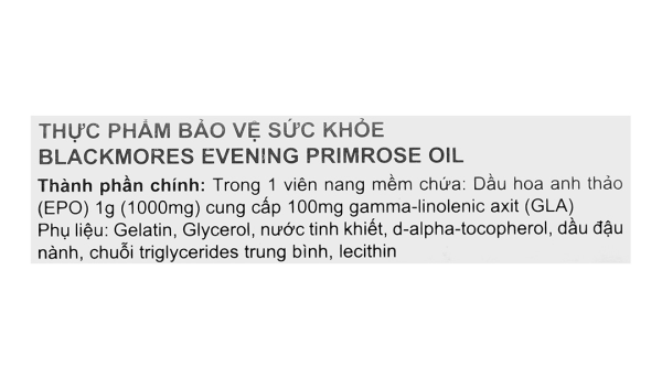 Tinh dầu hoa Anh Thảo Blackmores Evening Primrose Oil bổ sung GLA và omega 6 lọ 190 viên
