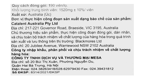 Tinh dầu hoa Anh Thảo Blackmores Evening Primrose Oil bổ sung GLA và omega 6 lọ 190 viên