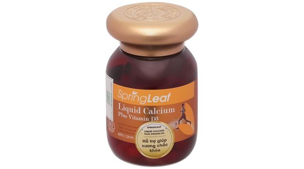 SpringLeaf Liquid Calcium Plus Vitamin D3 bổ sung canxi, vitamin D3 lọ 60 viên