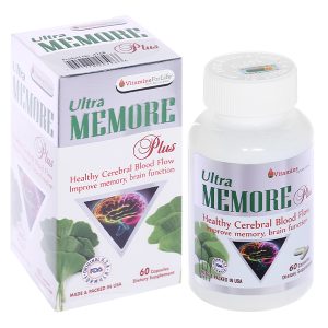 Ultra Memore Plus tăng cường hoạt động não, cải thiện trí nhớ chai 60 viên