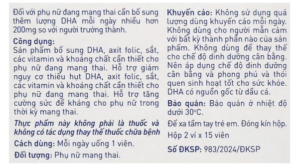 Elevit DHA Pregnancy bổ sung vitamin và khoáng chất cho mẹ bầu hộp 30 viên
