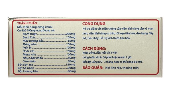 Đại tràng Tâm Bình hỗ trợ giảm viêm đại tràng hộp 60 viên