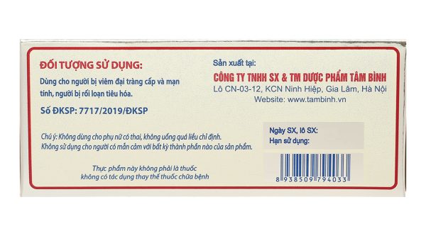 Đại tràng Tâm Bình hỗ trợ giảm viêm đại tràng hộp 60 viên