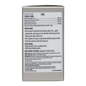 Faz điều hòa mỡ máu, hỗ trợ tim mạch chai 30 viên