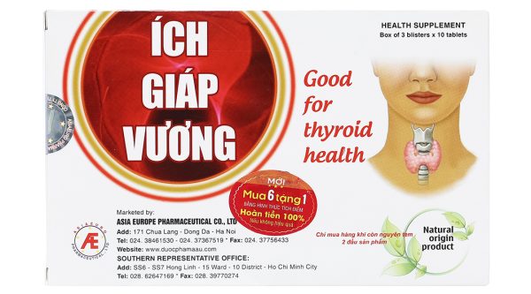 Ích Giáp Vương hỗ trợ giảm các triệu chứng tuyến giáp hộp 30 viên