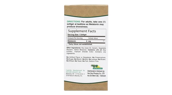 Nature’s Bounty Melatonin giúp điều hòa giấc ngủ lọ 60 viên