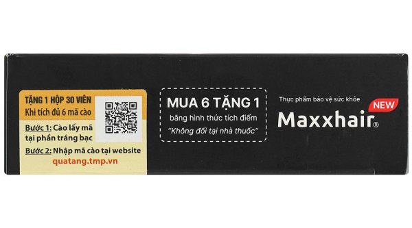 Maxxhair New giảm rụng, kích thích mọc tóc hộp 30 viên