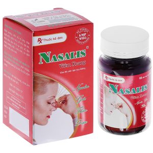 Nasalis trị viêm xoang, viêm mũi dị ứng, chảy nước mũi, hắt hơi lọ 60 viên