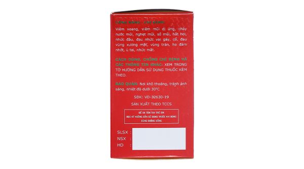 Nasalis trị viêm xoang, viêm mũi dị ứng, chảy nước mũi, hắt hơi lọ 60 viên
