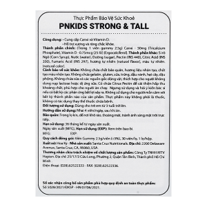 Kẹo dẻo PN Kids Strong & Tall bổ sung Canxi và Vitamin D hộp 30 viên