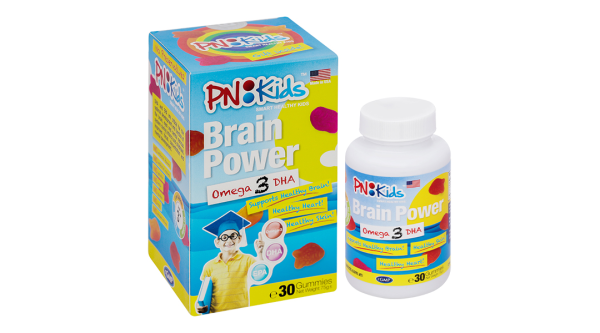 Viên nhai Dầu cá PN Kids Brain Power Omega 3 DHA bổ não lọ 30 viên