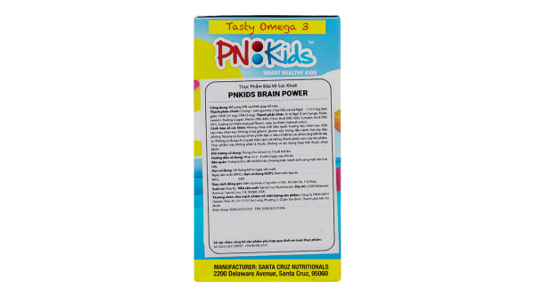 Viên nhai Dầu cá PN Kids Brain Power Omega 3 DHA bổ não lọ 30 viên