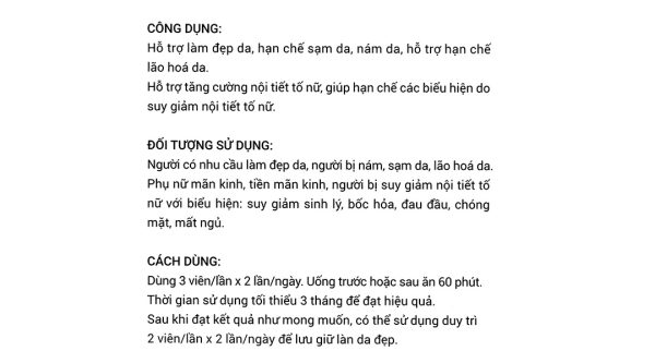 Sắc Ngọc Khang hạn chế lão hóa, làm đẹp da hộp 60 viên