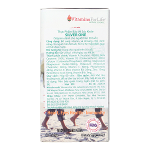 Silver One bổ sung vitamin và khoáng chất cho người trên 50 tuổi lọ 60 viên