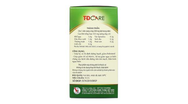 TĐ Care giúp hạ đường huyết và cholesterol chai 60 viên