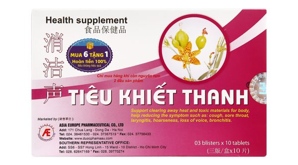 Tiêu Khiết Thanh hỗ trợ giảm viêm đường hô hấp hộp 30 viên