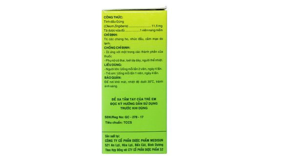 Ziber trị các chứng ho, nhức đầu, cảm mạo do lạnh (10 vỉ x 10 viên)