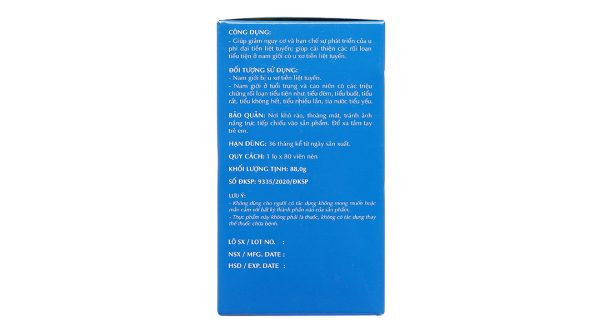 Vương Bảo New giảm nguy cơ phát triển của u phì đại tiền liệt tuyến hộp 80 viên