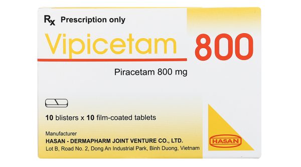 Vipicetam 800 trị rung giật cơ nguồn gốc vỏ não (10 vỉ x 10 viên)