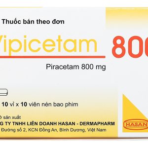 Vipicetam 800 trị rung giật cơ nguồn gốc vỏ não (10 vỉ x 10 viên)