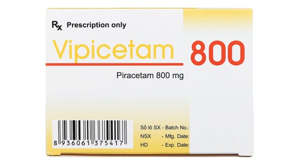 Vipicetam 800 trị rung giật cơ nguồn gốc vỏ não (10 vỉ x 10 viên)