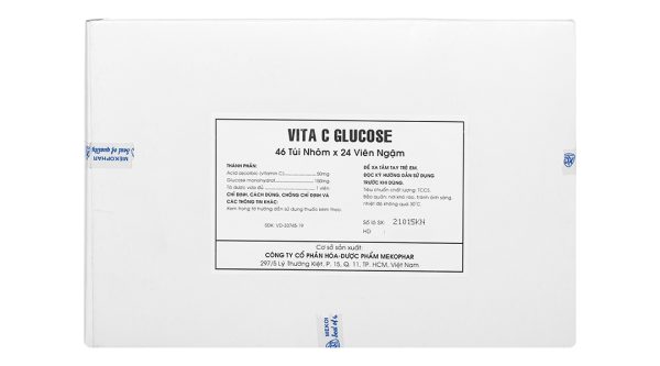 Vita C Glucose bổ sung vitamin C, tăng đề kháng (46 túi x 24 viên)