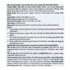 Vitabiotics Osteocare giúp xương chắc khỏe hộp 30 viên