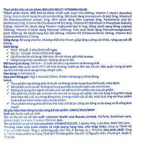 Siro Wellkid Multi-Vitamin Liquid hỗ trợ tăng đề kháng chai 150ml
