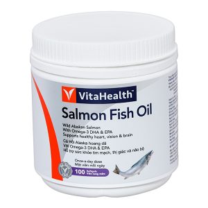 Dầu cá VitaHealth Salmon Fish Oil bổ sung omega 3, ngừa xơ vữa động mạch hộp 100 viên