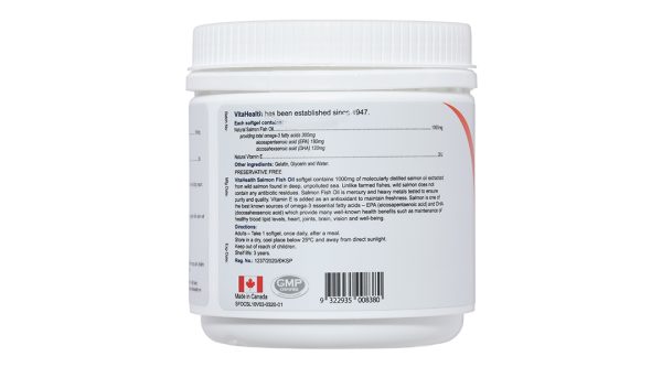 Dầu cá VitaHealth Salmon Fish Oil bổ sung omega 3, ngừa xơ vữa động mạch hộp 100 viên