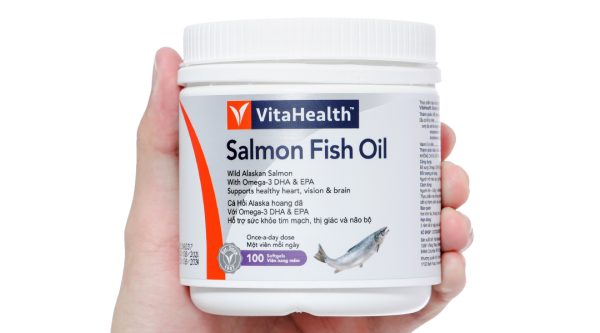 Dầu cá VitaHealth Salmon Fish Oil bổ sung omega 3, ngừa xơ vữa động mạch hộp 100 viên