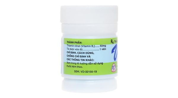 Vitamin B1 Mekophar 50mg trị viêm dây thần kinh, tê phù lọ 100 viên